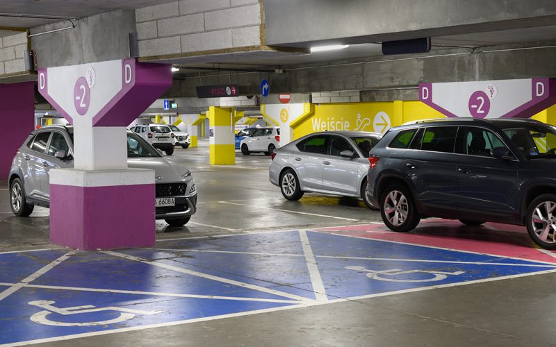 Zdjęcie parkingu Galerii Morena na poziomie -2 strefa D